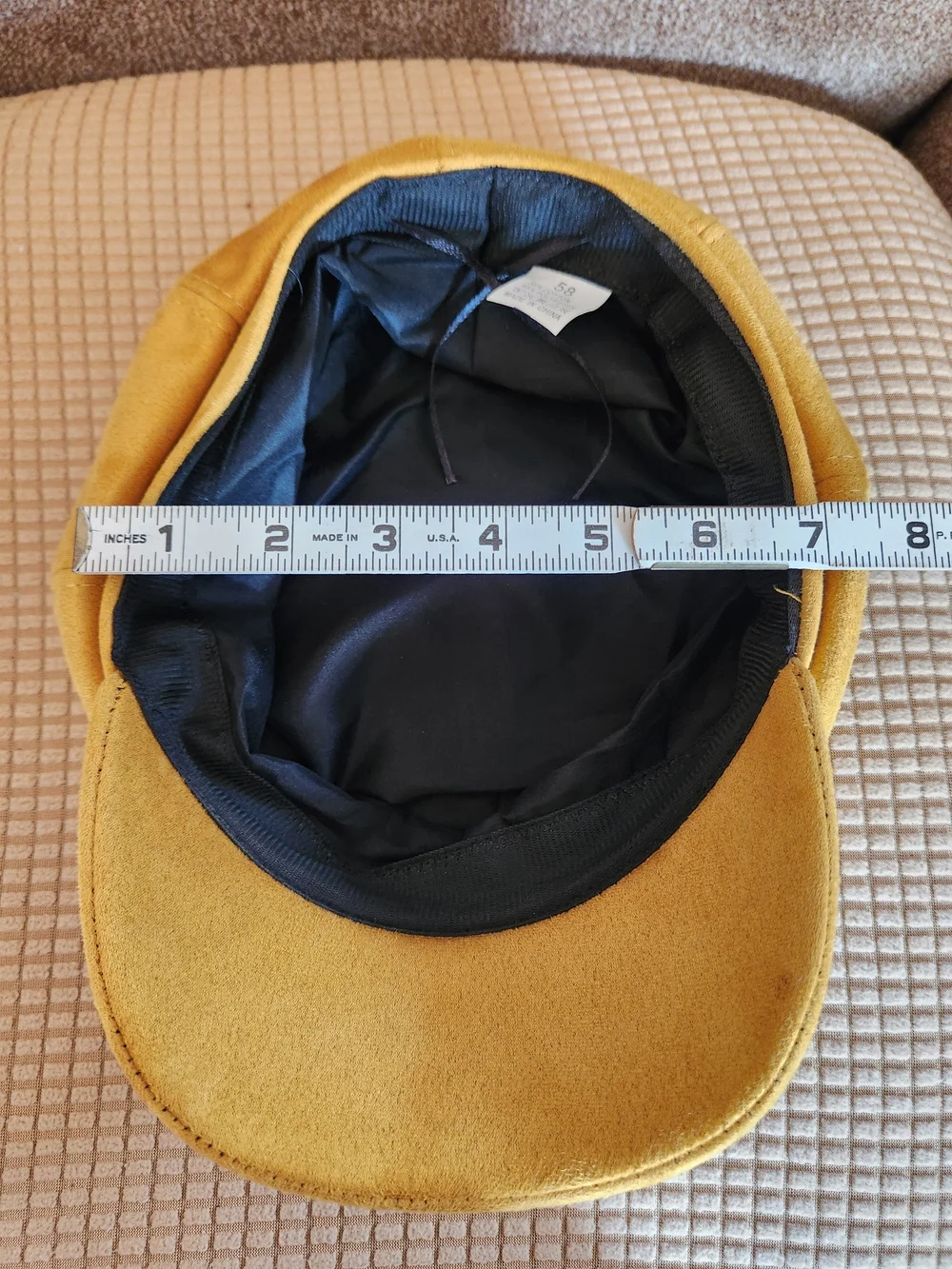 Mustard Yellow FAUX Suede Newsboy Cap - Unbranded